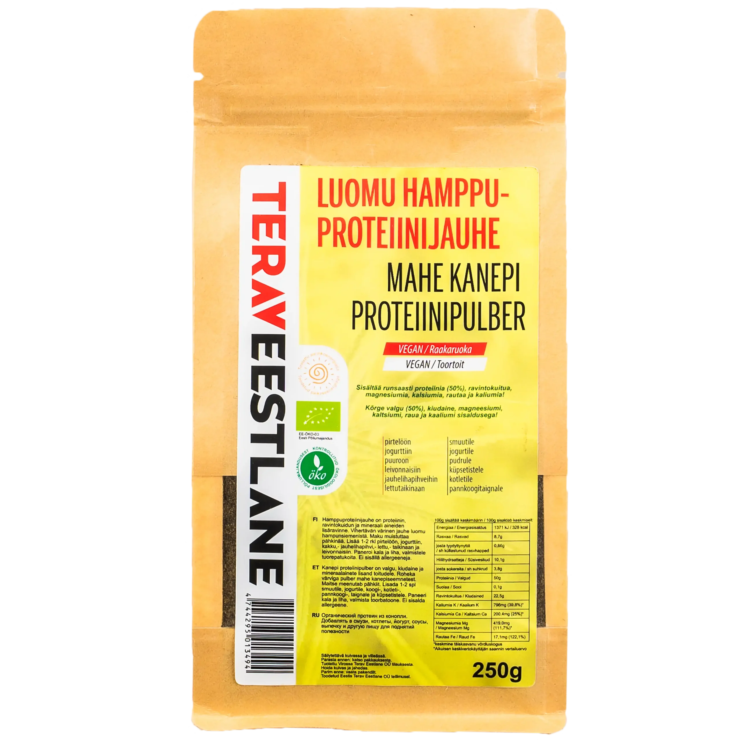 Hamppuproteiinijauhe  250g Terav Eestlane luomu