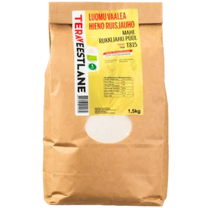 Ruisjauho vaale hieno 1,5kg tyyppi T815 luomu Terav Eestlane